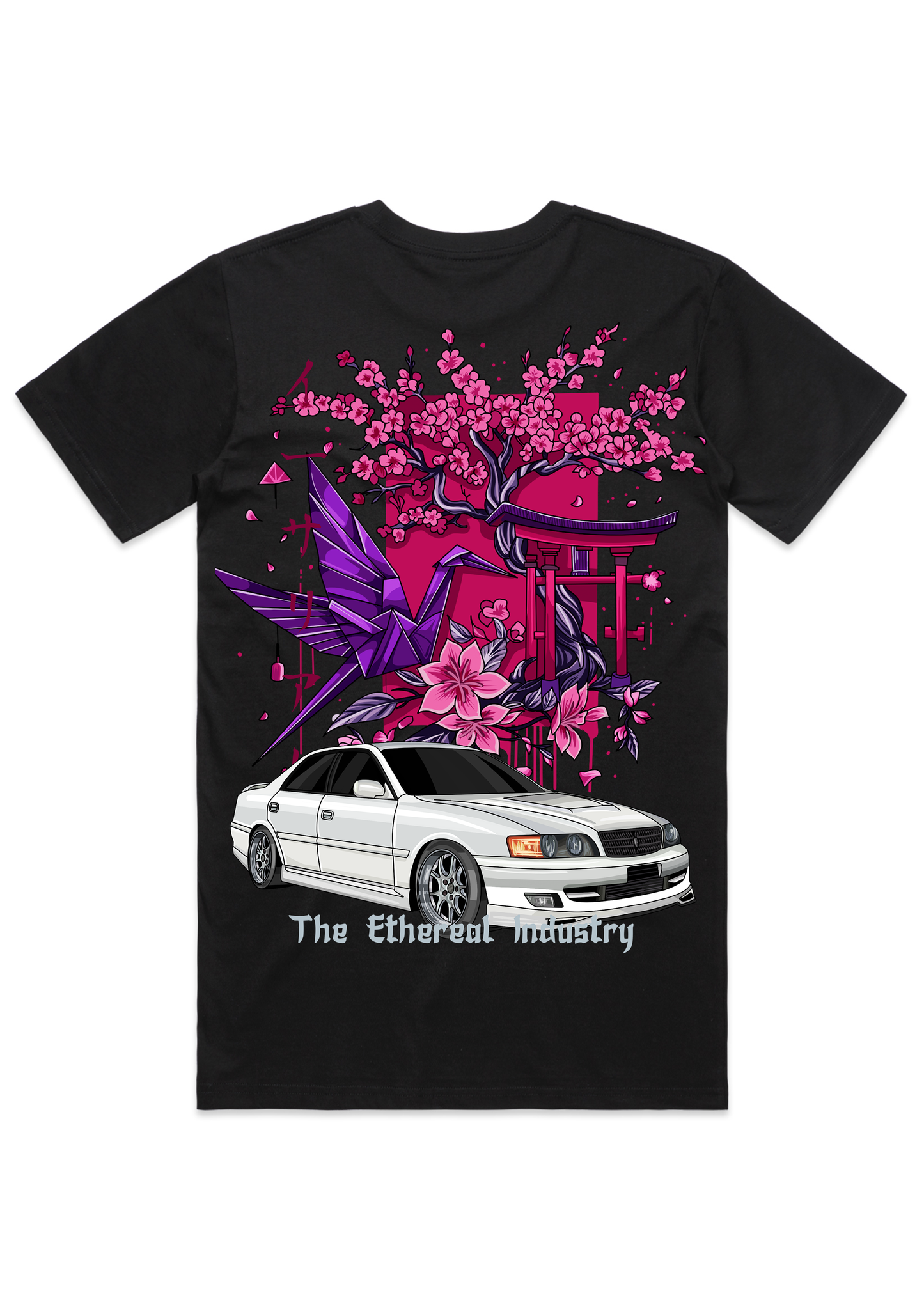 JDM T Shirt - Paper Crane and Car T-Shirt